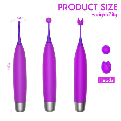 Pink Lady Vibrator Wand Vibrator Sex Toy Waterproof Soft Dildo 7 Multi Speeds Purple